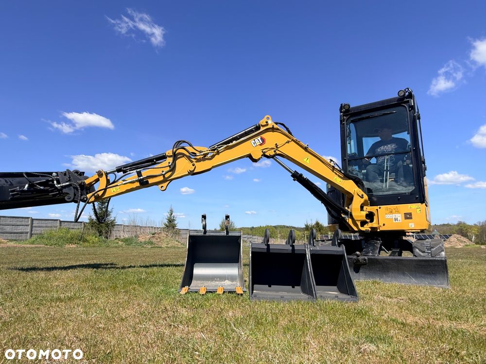 Caterpillar Minikoparka Cat 302.7 3xłyżki Skarpowa hydrL\P dodatkowe linie hydrauliczne szybkozłącze Gąsienice jak Nowe WIDŁY WIERTNICA za dopłatą - 11