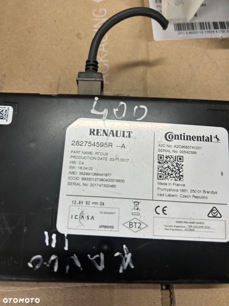 Renault Kangoo III zestaw startowy 285905719R 237108273R karta czytnik komputer 1.2 tce - 5