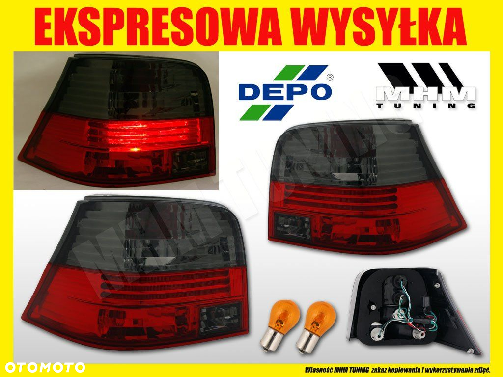 LAMPY TYL VW GOLF IV 4 RED SMOKE DEPO FK TUNING - 2