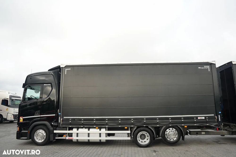 Scania SCANIA S 500 / ANSAMBLU TANDEM 120 M³ / ÎNCĂRCARE PRIN TRAVERSARE (DRIVE-THROUGH) / PRELATĂ CULISANTĂ / 7,7 M + 7,7 M / WECON / AXĂ RIDICABILĂ / - 7