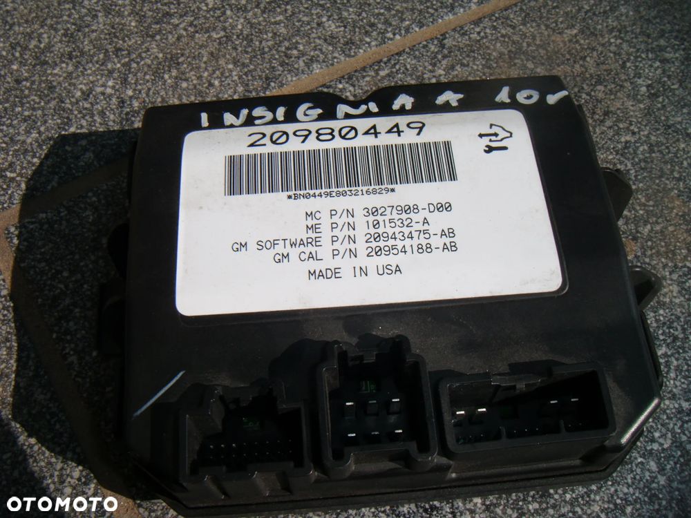 opel insignia a 10r moduł-sterownik klapy 20980449 - 1