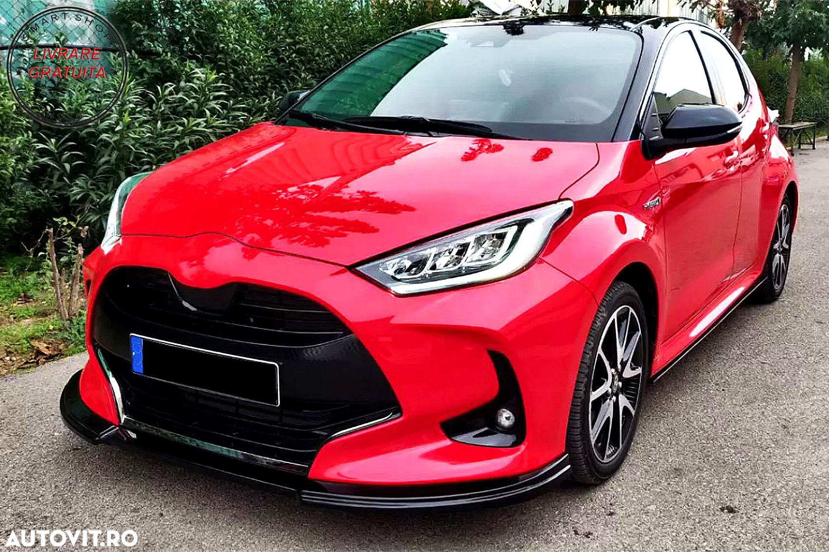 Prelungire Bara Fata Toyota Yaris MK4 XP210 (2020-up) Negru Lucios- livrare gratuita - 6