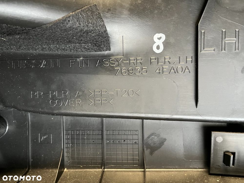 OSŁONA PROGU PASA TYŁ osłona słupka osłona bagażnika  NISSAN QASHQAI J11 - 13