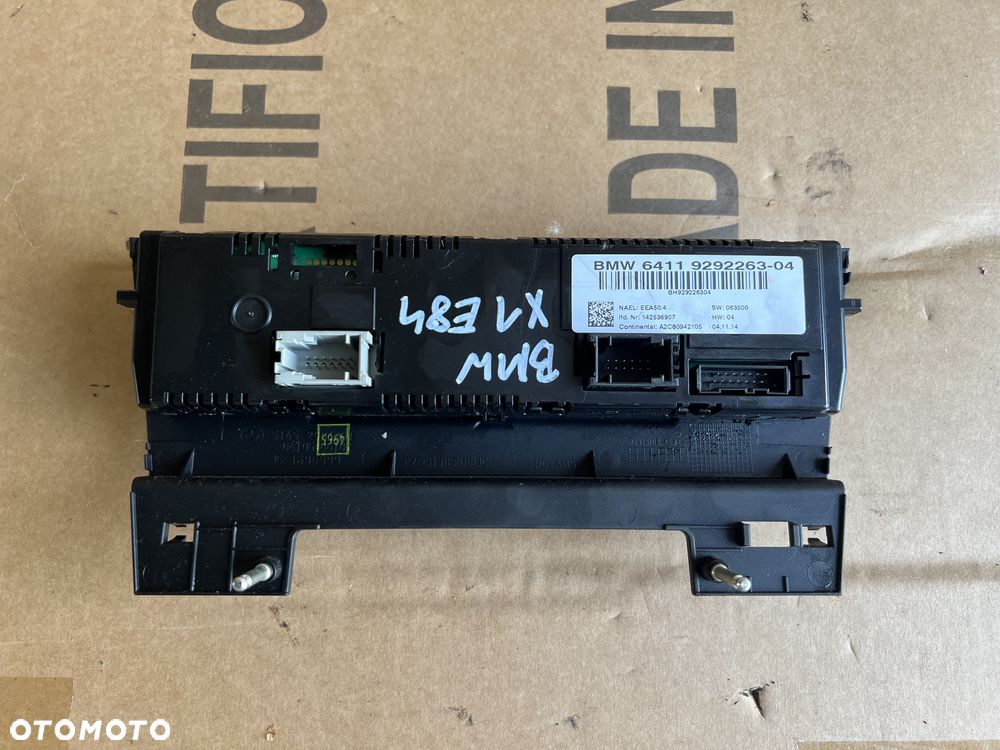 Przełączniki panel sterowania nawiewu BMW X1 E84 9292263 - 3