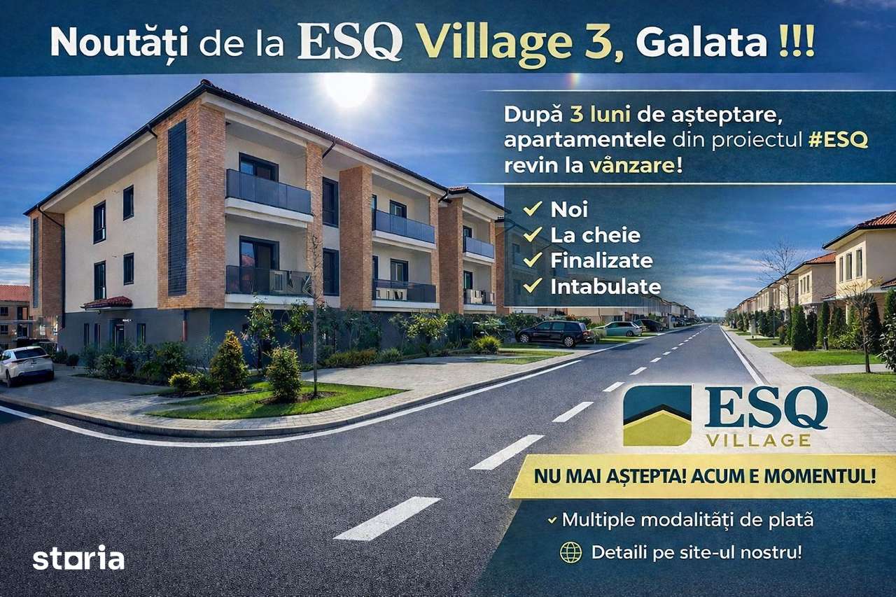 ESQ Village 3 Galata, apartament cu 3 camere, TIP 4, parter + curte - Imagine principală: 2/33