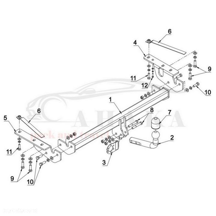 Hak Holowniczy Odkręcany Do Toyota Corolla Verso 2002-2004 - 3