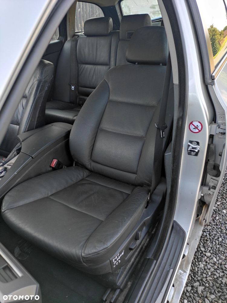 FOTEL LEWY PRZÓD PRZEDNI BMW E60 E61 CZARNA SKÓRA GRZANY - 1