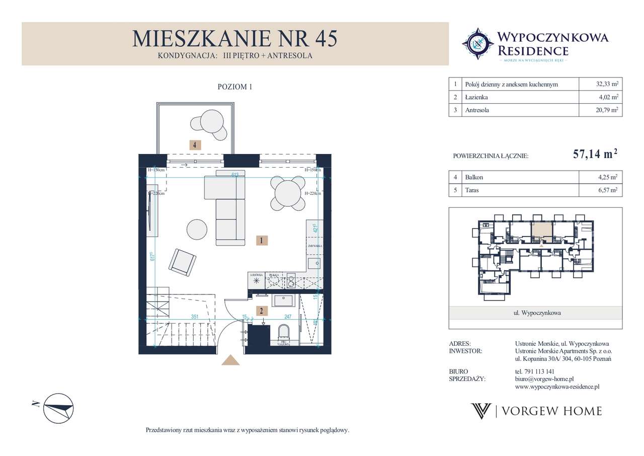 Ładne 2 poziomowe. Przestrzenne. Balkon + taras. Blisko morza