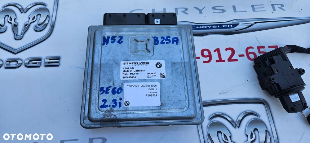 BMW 5 E60 2.3i N52 B25A Zestaw startowy do odpalenia auta komputer sterownik dme licznik moduł CAS 7561684 6983145 6943791 - 3
