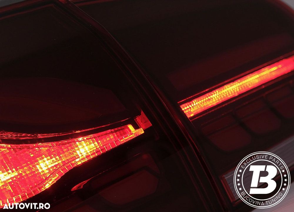 Stopuri Full LED compatibile cu VW Golf 6 VI Red Smoke Design - 12