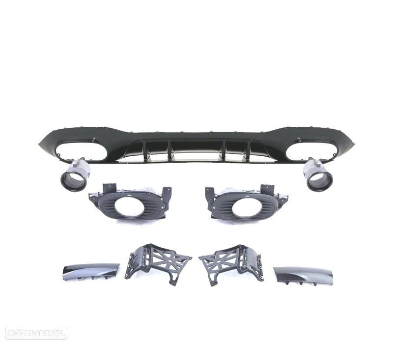 DIFUSOR MERCEDES CLASE A W177 18- A35 AMG BERLINA PRETO BRILHANTE + PONTEIRAS ESCAPE - 2