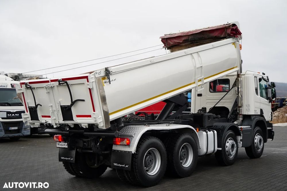 Scania P 410 / 8x4 / BASCULATOR 2 LATERAL / HIDRODOXIE LATERALĂ / BORDMATIC / OPTICRUISE / ANVELOPE 100% / EURO 6 - 3