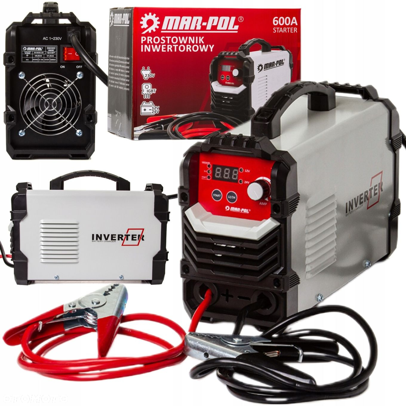 PROSTOWNIK INWERTOROWY 12V 24V ROZRUCH ŁADOWANIE AKUMULATORÓW 600A M89382 - 14