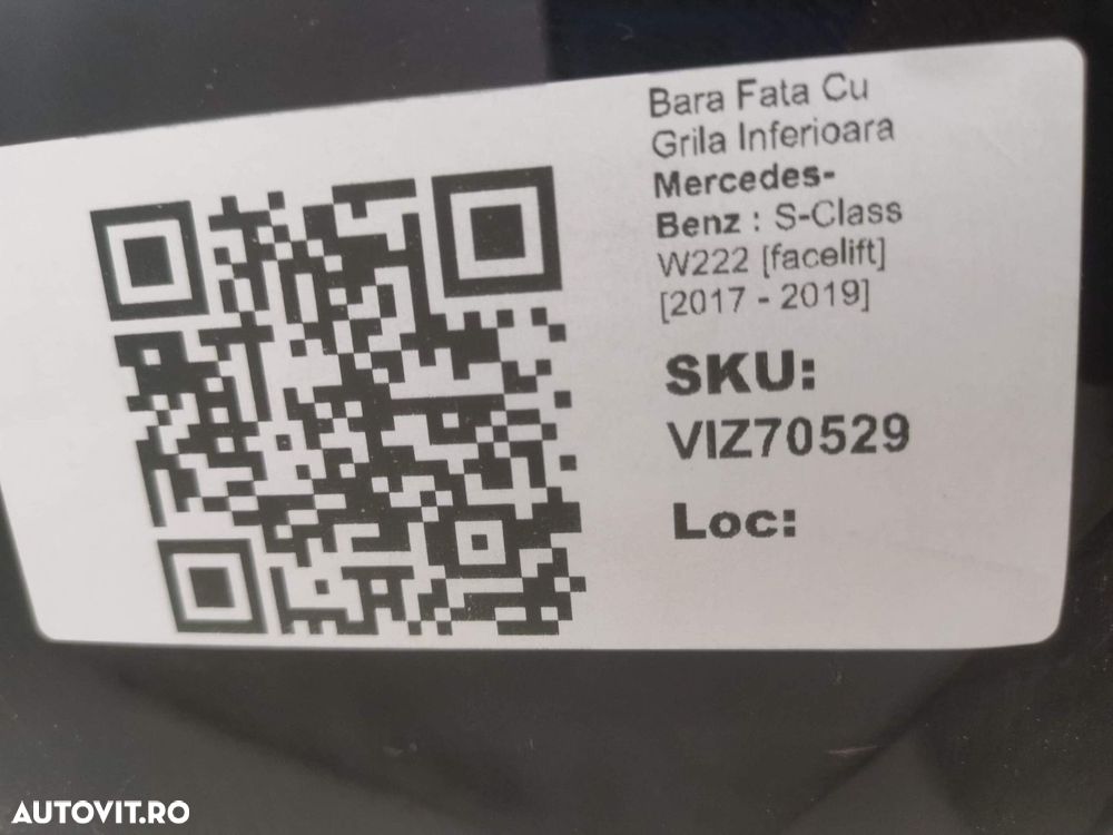 Bara Fata Cu Grila Inferioara Mercedes-Benz  S-Class W222 [facelift] 2 - 8