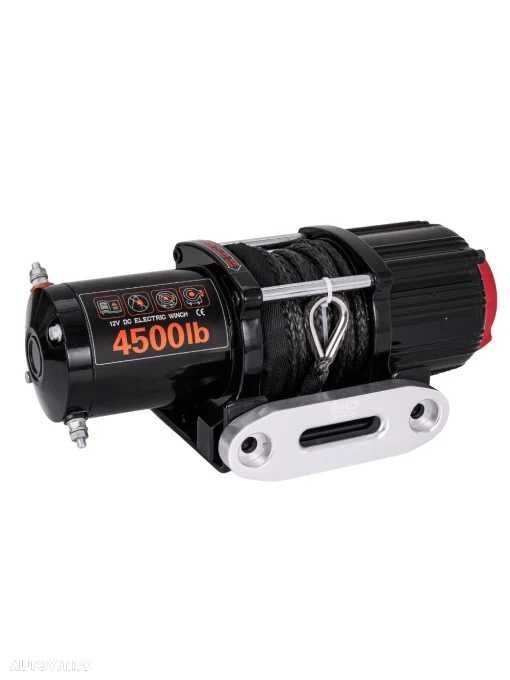 Troliu electric EMD Winch 4500lbs (2041kg), 12V, cablu sintetic 12m, raport 166:1 - 2