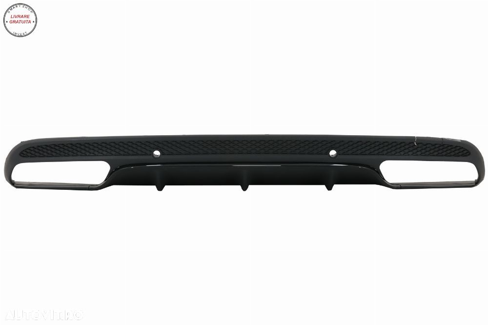 Difuzor Bara Spate cu Ornamente Mercedes C-Class W205 (2014-2020) C63 Design Negru- livrare gratuita - 4