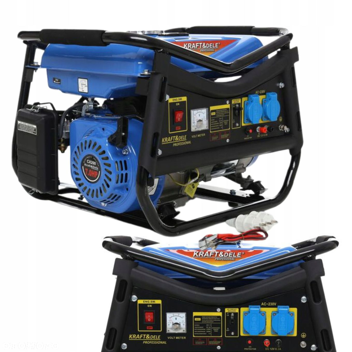 KRAFTDELE GENERATOR PRĄDOTWÓRCZY AGREGAT3000W 12V 230V 7KM BENZYNOWY KD141 - 10