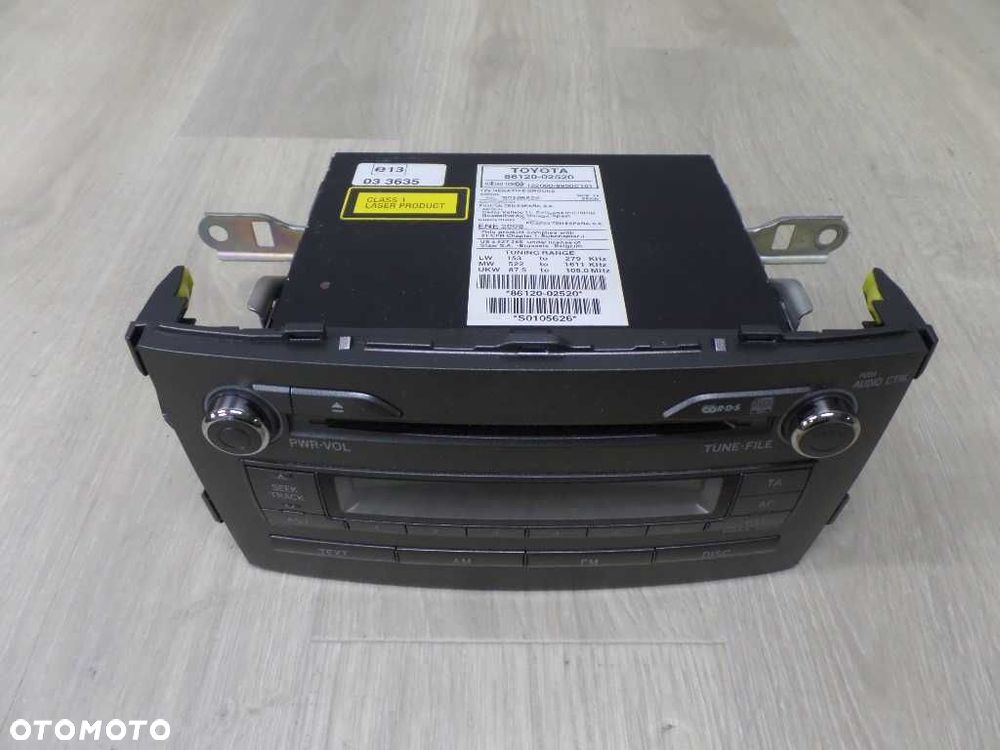 TOYOTA AURIS I 06- RADIO RADIOODTWARZACZ CD MP3 86120-02520 - 2