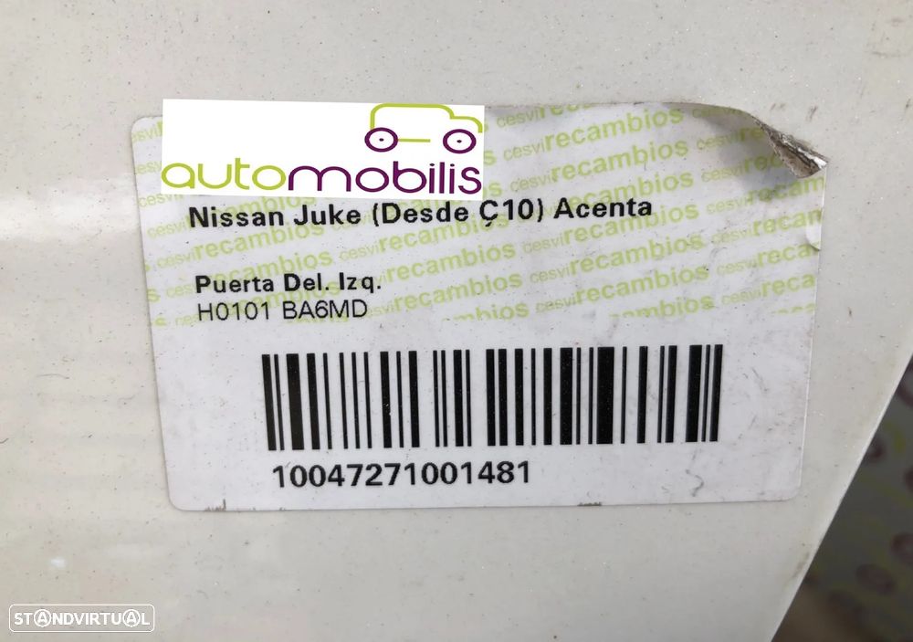 Porta Frente Esquerda NISSAN JUKE (F15) 1.2 DIG-T Ref. H0101BA6MC - NO. 200008 - 2