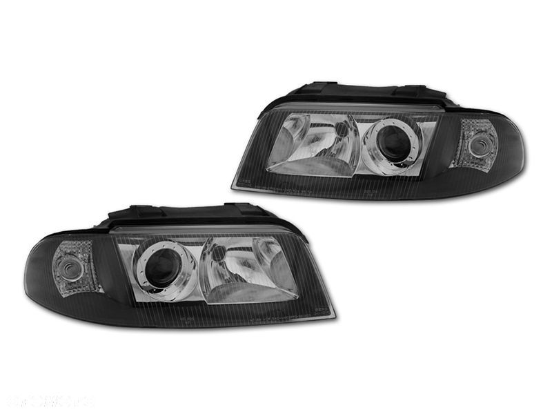 REFLEKTORY LAMPY KPL TUNING BLACK SOCZEWKA AUDI A4 B5 8D0 1999-2001 LIFT FL - 1