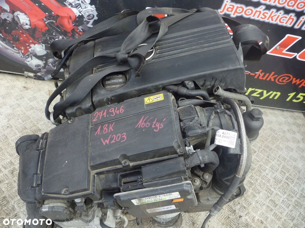 SILNIK KOMPLETNY MERCEDES C180 1.8 KOMPRESSOR 143KM 271.946 166 TYS - 2