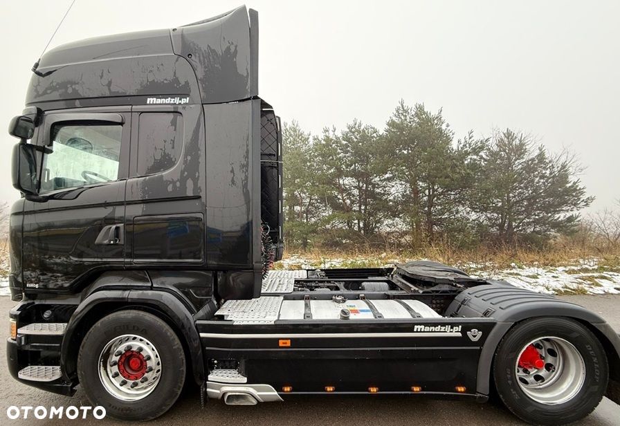 Scania R520 V8 TOPLINE STREAMLINE AUTOMAT RETARDER BEZ EGR FULLSPOJLERY KLIMA WEBASTO XENONY LED LODÓWKA TYŁ NA 4-PODUSZKACH NOWE TACHO!!! SERWISOWANA EURO 6 2015r ŁADNA - 6