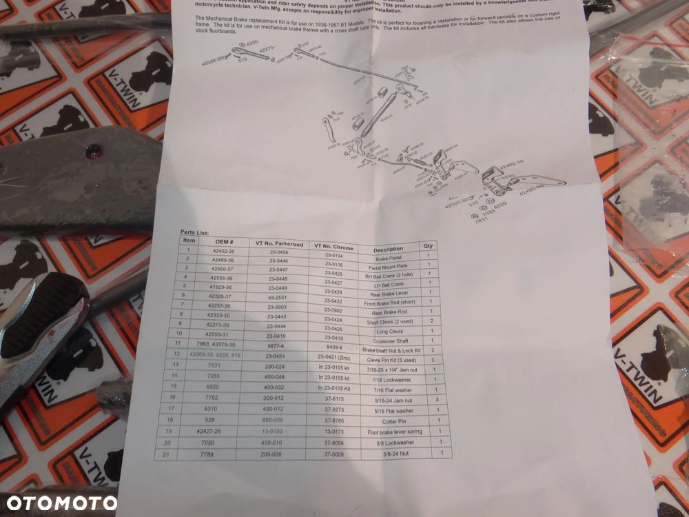 HARLEY UL EL FL KNUCKLEHEAD PANHEAD Zestaw sterowania hamulcem REPLIKA - 15