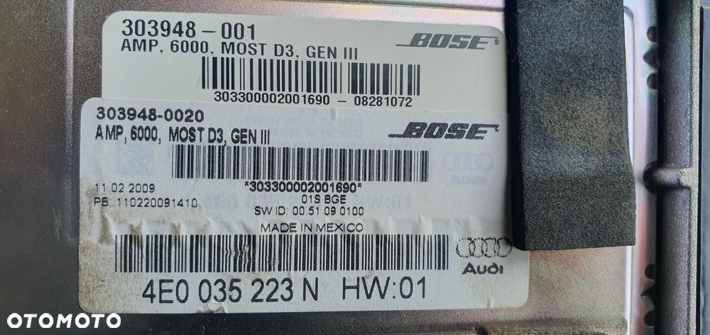 Wzmacniacz nagłośnienia Bose Audi A8 D3 4E0035223N - 7