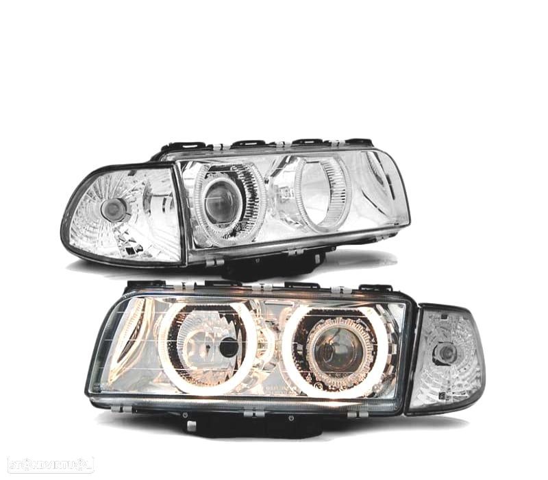 FARÓIS ANGEL EYES BMW E38 94-98 H7 H7 CHROME CROMADO - 2
