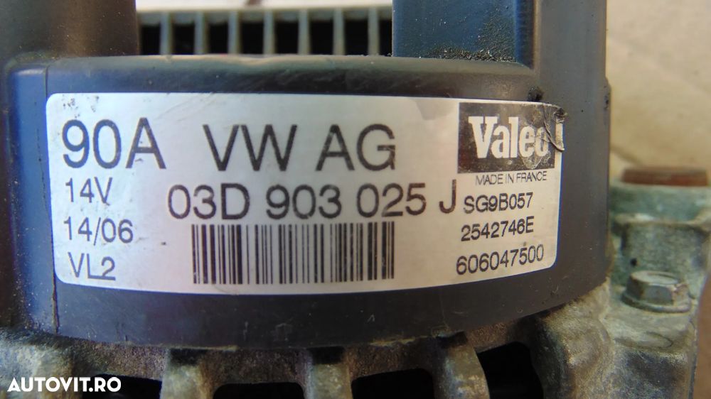Alternator Skoda Fabia 1/VW Polo 9N/Seat Ibiza/VW Fox 1.2 benzina cod BME an 2002-2008 cod 03D903025J - 5