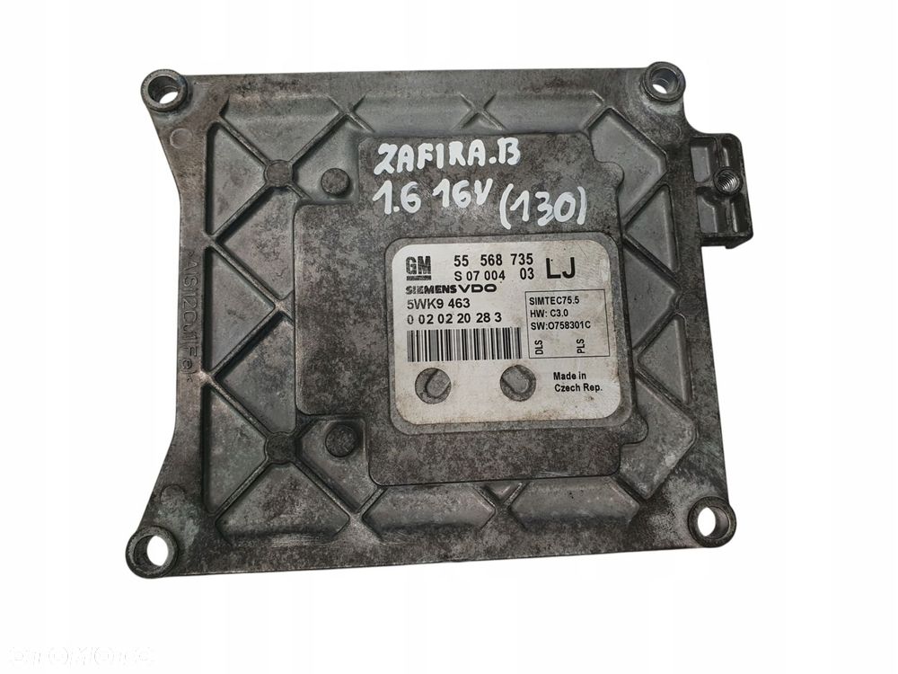STEROWNIK SILNIKA ECU Opel Astra H Meriva Zafira 1.6 16V Z16XER 55568735 LJ - 1