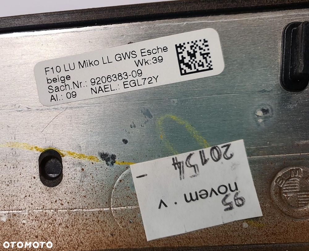 RAMKA DEKOR LEWARKA ZMIANY BIEGÓW TUNELU BMW 5 F10 F11 9206383 - 8