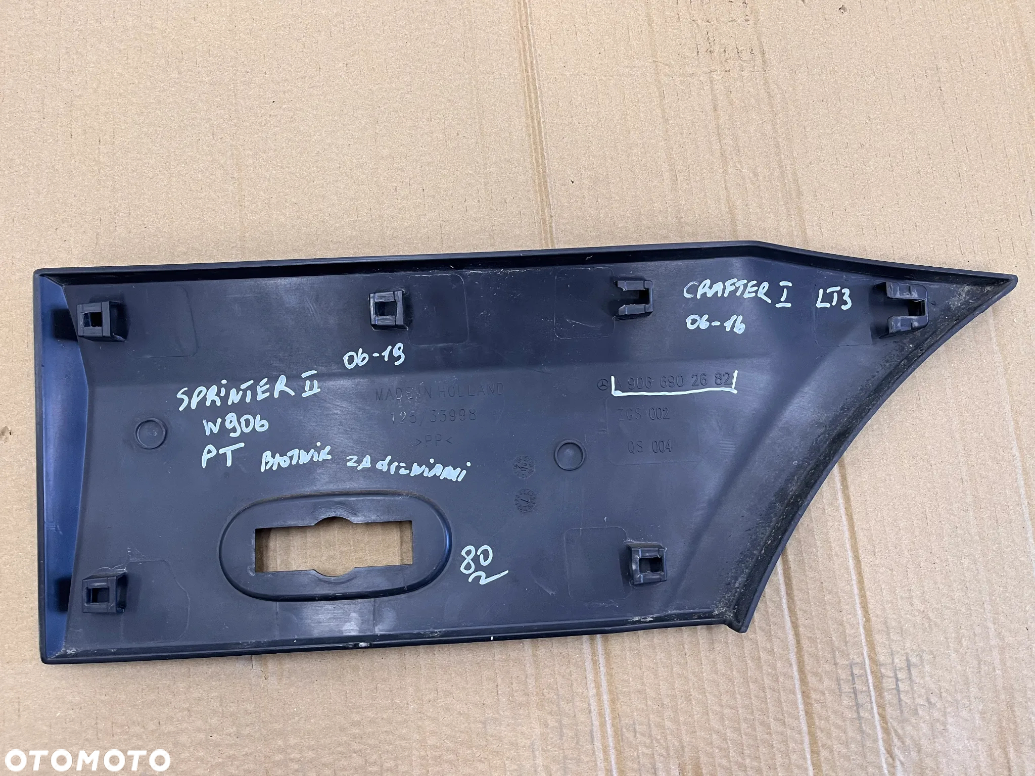 Listwa Mercedes w906 sprinter II 2 06-19 VW crafter I 1 lt3 06-16 prawa tylna nakładka boczna plastik a9066902682 - 4