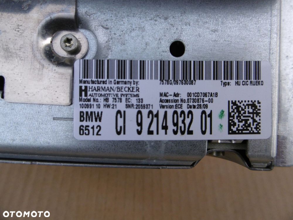 radio cic nawigacja czytnik bmw e90 e91 e92 e93 lci lift polift 9214932 - 2