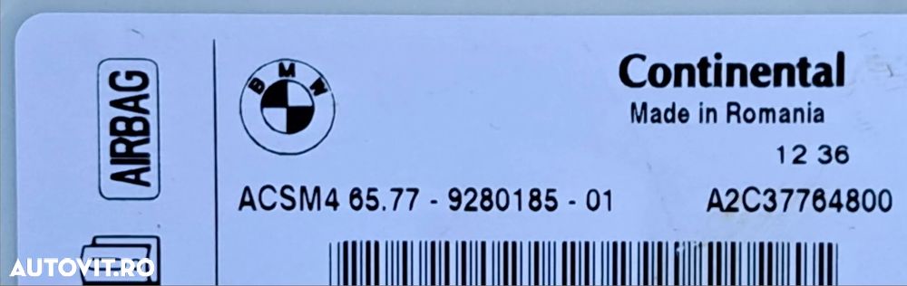 ECU Calculator airbag Original BMW F07+LCI F10+LCI F11+LCI F06+LCI F12+LCI F13+LCI F01 LCI F02 LCI F03 LCI F25 F26 - 2