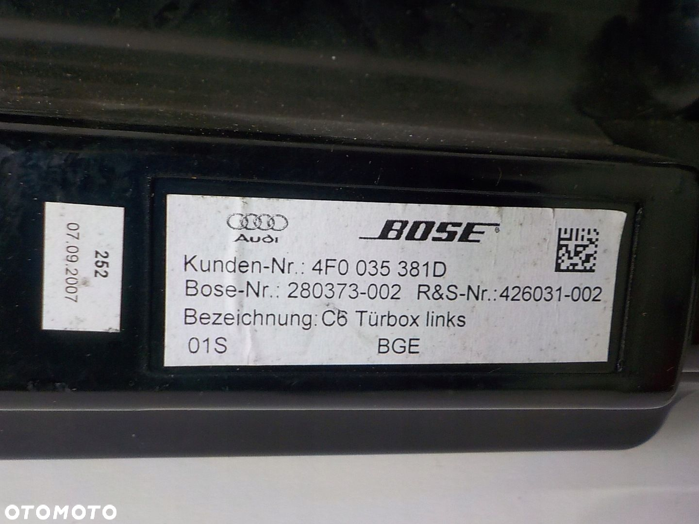AUDI A6 C6 GŁOŚNIK DRZWI LEWY PRZÓD PRZEDNI BOSE 4F0035381D - 2