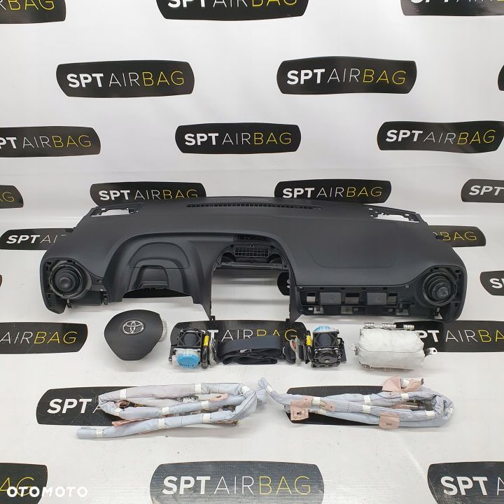TOYOTA AYGO DESKA ROZDZIELCZA KONSOLA KOKPIT PULPIT PODUSZKI AIRBAG AIR BAG PASY KIT SET - 1