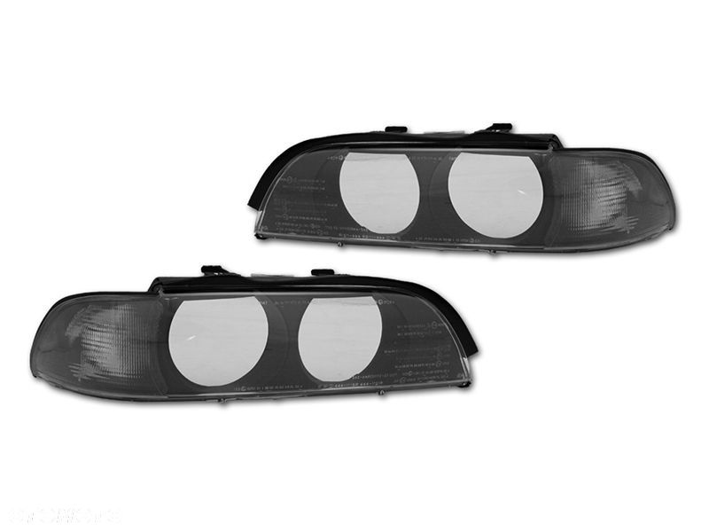 REFLEKTORY SZKLA KLOSZ kpl BLACK CZARNE DEPO TUNING BMW 5 E39 1996-2000 - 1