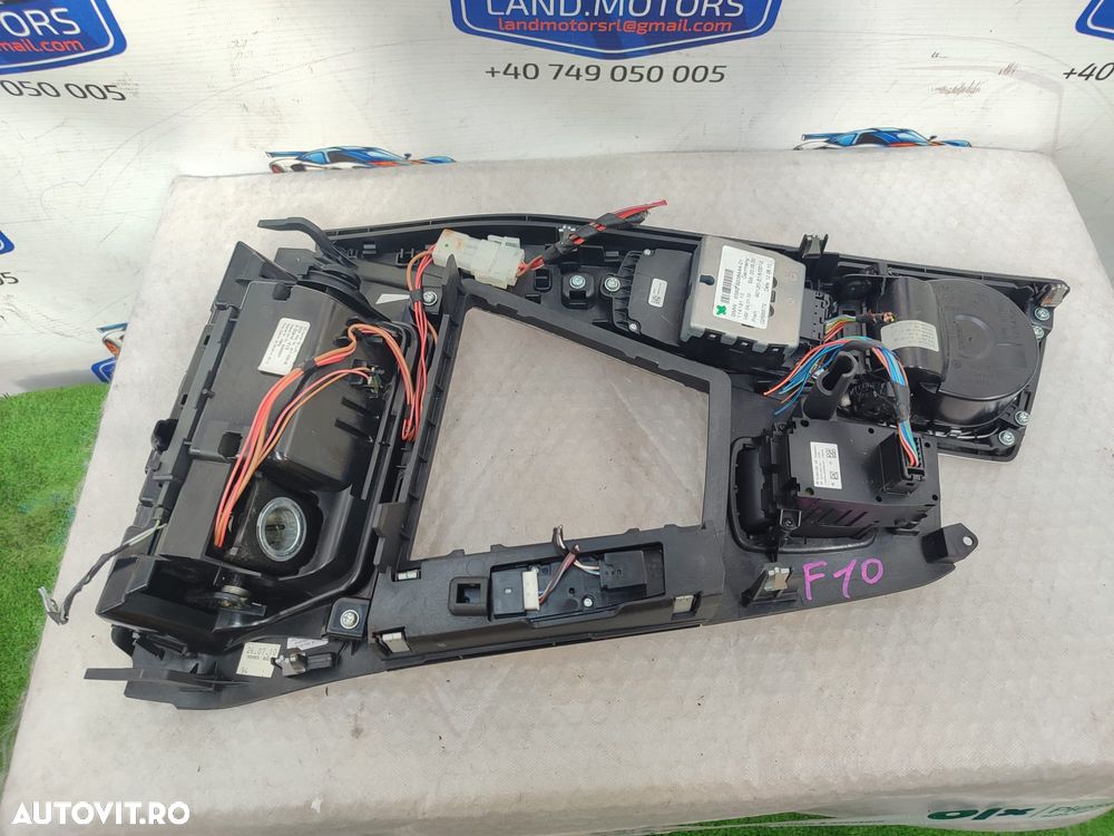 PANOU COMANDĂ I-DRIVE / CONSOLĂ CENTRALĂ CU CONTROLLER MULTIMEDIA + SCRUMIERĂ BMW SERIA 5 (F10 / F11) 2010–2017 / COD OEM 65829206444-01 (5E2) - 4