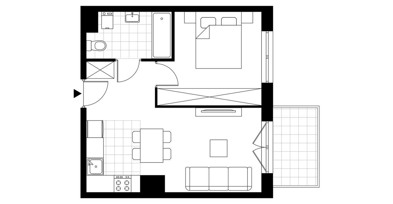 2-pokojowe mieszkanie 37m2 + balkon Bez Prowizji - Pełny obrazek: 3/12