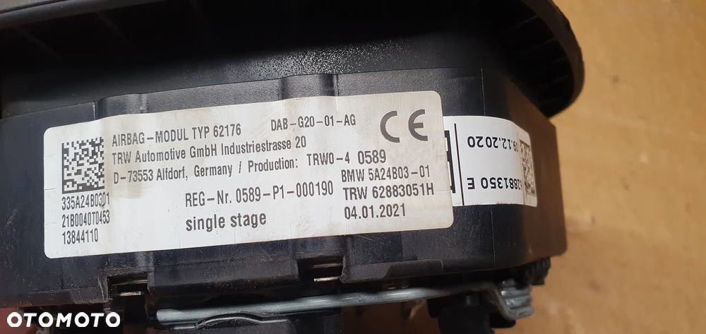 Poduszka Airbag kierowcy kierownicy BMW 3 G20 - 6