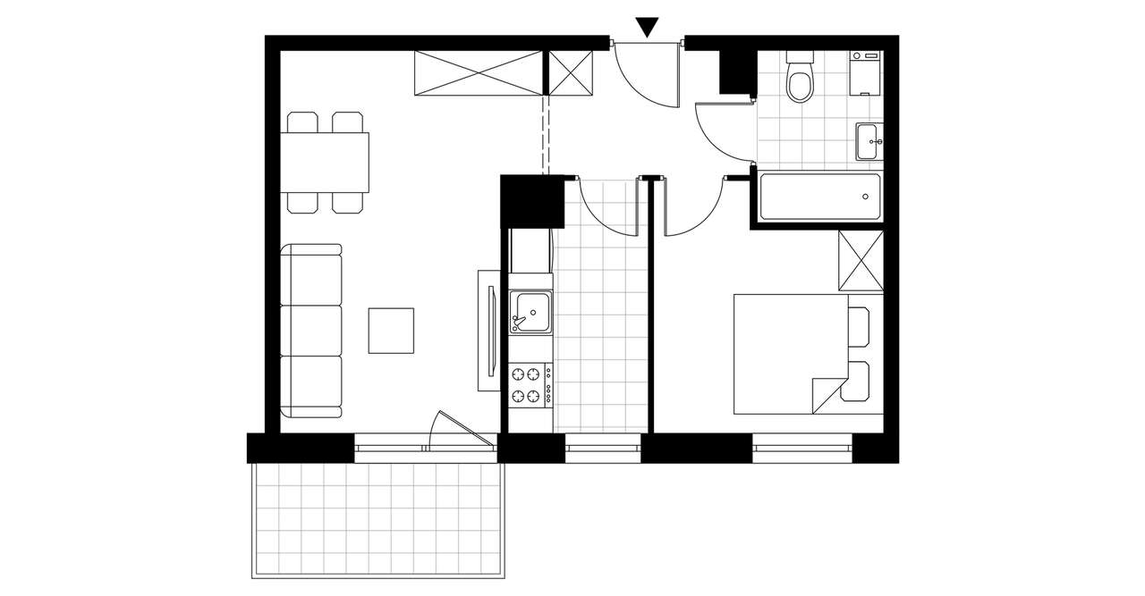 2-pokojowe mieszkanie 38m2 + balkon - Pełny obrazek: 4/7