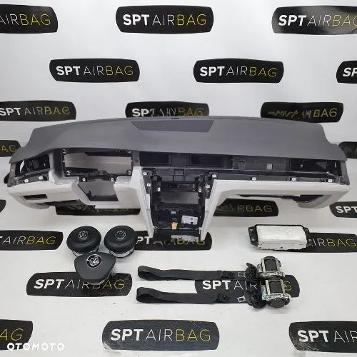 VW PASSAT B8 DESKA ROZDZIELCZA DWUKOLOROWA KONSOLA KOKPIT PULPIT PODUSZKI AIRBAG AIR BAG PASY KIT SET - 1