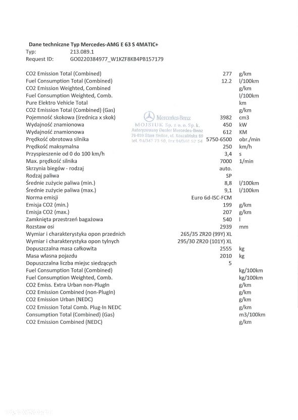 Mercedes-Benz Klasa E AMG 63 S 4-Matic+ - 12