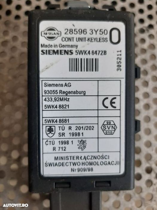 Modul Calculator Confort Inchidere Centralizata Nissan Xtrail X Trail T30 An 2001-2007 - 3