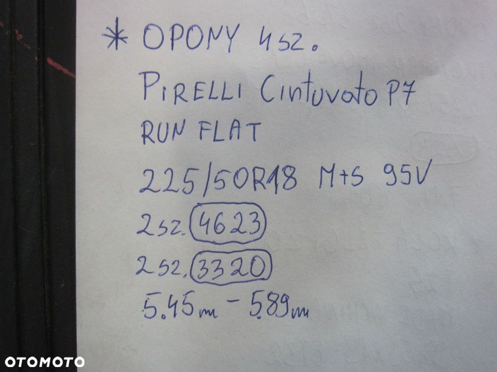 4 OPONY PIRELLI CINTURATO P7 225/50/18 CAŁOROCZNE 5.5 mm RUN FLAT KOMPLET - 15