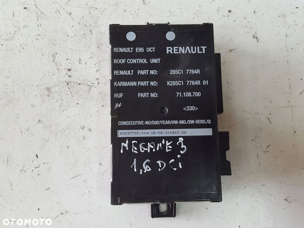 RENAULT MEGANE 3 III LIFT CABRIO CC MODUŁ STEROWNIK DACHU 285C1 7764R - 1