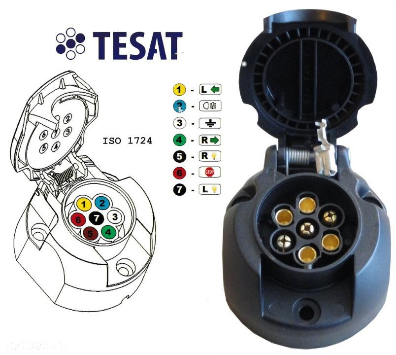 OPEL COMBO C 3 III od 2001 do 2012 HAK HOLOWNICZY + WIĄZKA + GNIAZDO 7 PIN + ADAPTER 7/13P - 10
