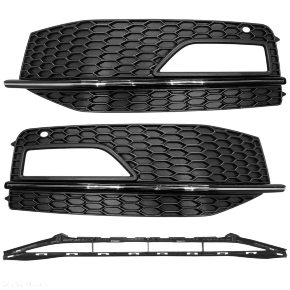 KPL x2 KRATKA ZDERZAKA PRAWA + LEWA atrapa halogenu Audi A4 B8 11-15 S-Line - 4