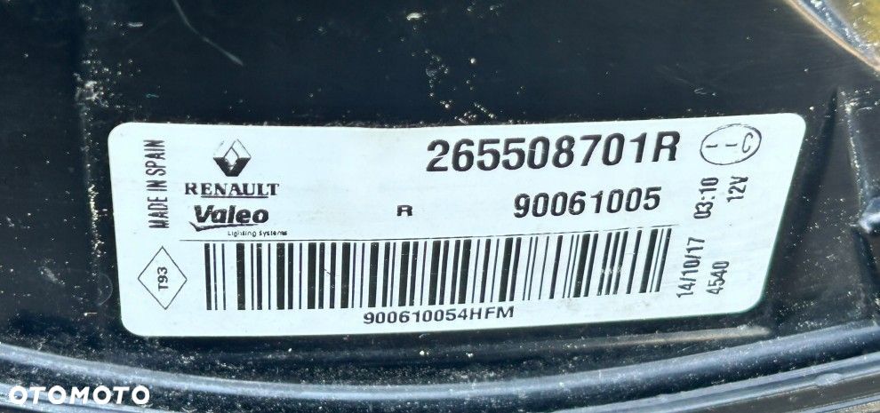 RENAULT KADJAR 15- LED PRAWA TYLNA LAMPA ORYGINAŁ 265508701R - 7